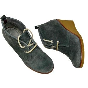 Sperry Harlow women's Grey suede leather wedge booties size 6.5